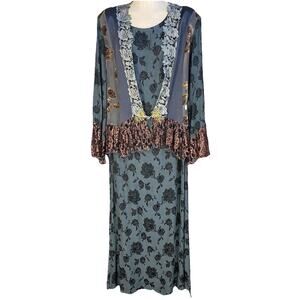 🌙 Spencer Alexis Dusty Blue Lace Dress Set 14/16*